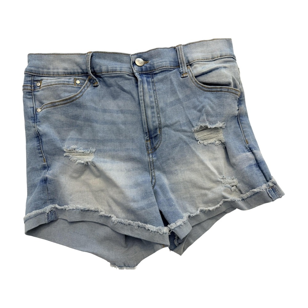 Rachel Roy Shorts Womens 10/30 Blue Distressed Denim Cutoff Frayed Hem Stretch‎